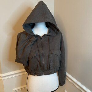 Cropped Hooded Sweat Jacket size Large Streetwear